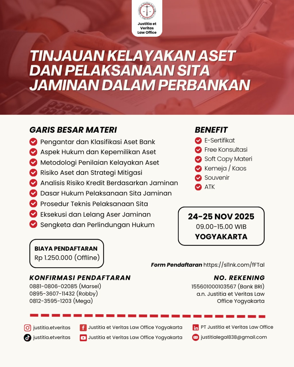 PELATIHAN TINJAUAN KELAYAKAN AET DAN PELAKSANAAN SITA JAMINAN DALAM PERBANKAN