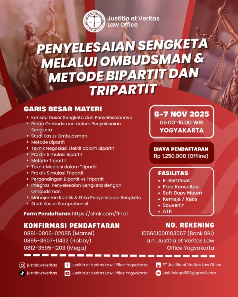 PENYELESAIAN SENGKETA MELAUI OMBUDSMAN & METODE BIPARTIT DAN TRIPARTIT