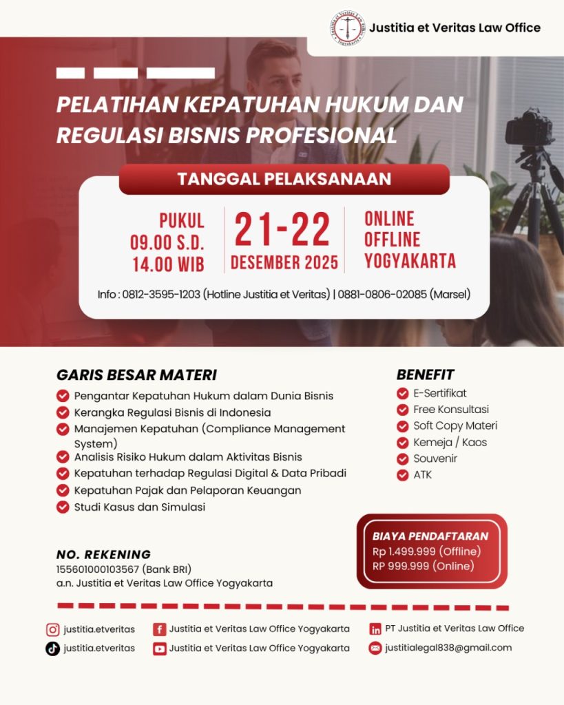 PELATIHAN KEPATUHAN HUKUM DAN REGULASI BISNIS PROFESIONAL 2025