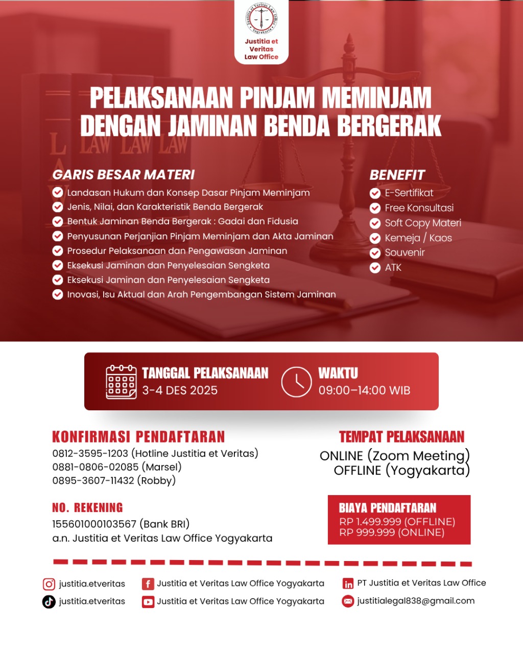 PELATIHAN PELAKSANAAN PINJAM MEMINJAM DENGAN JAMINAN BENDA BERGERAK 2025