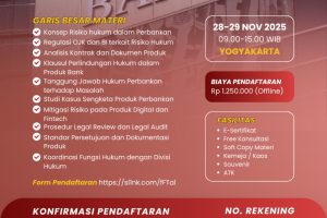 PELATIHAN PENGELOLAAN RISIKO HUKUM DALAM PRODUK PERBANKAN