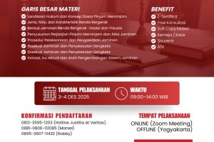 PELATIHAN PELAKSANAAN PINJAM MEMINJAM DENGAN JAMINAN BENDA BERGERAK 2025